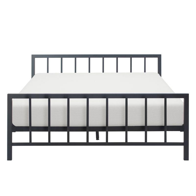 ClickDecor Evans Platform Bed Frame with Matte Black Metal Headboard