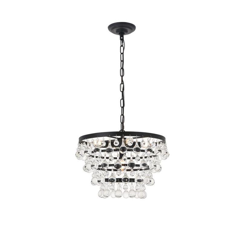 Kora 5-Light Black Glass Bowl Pendant