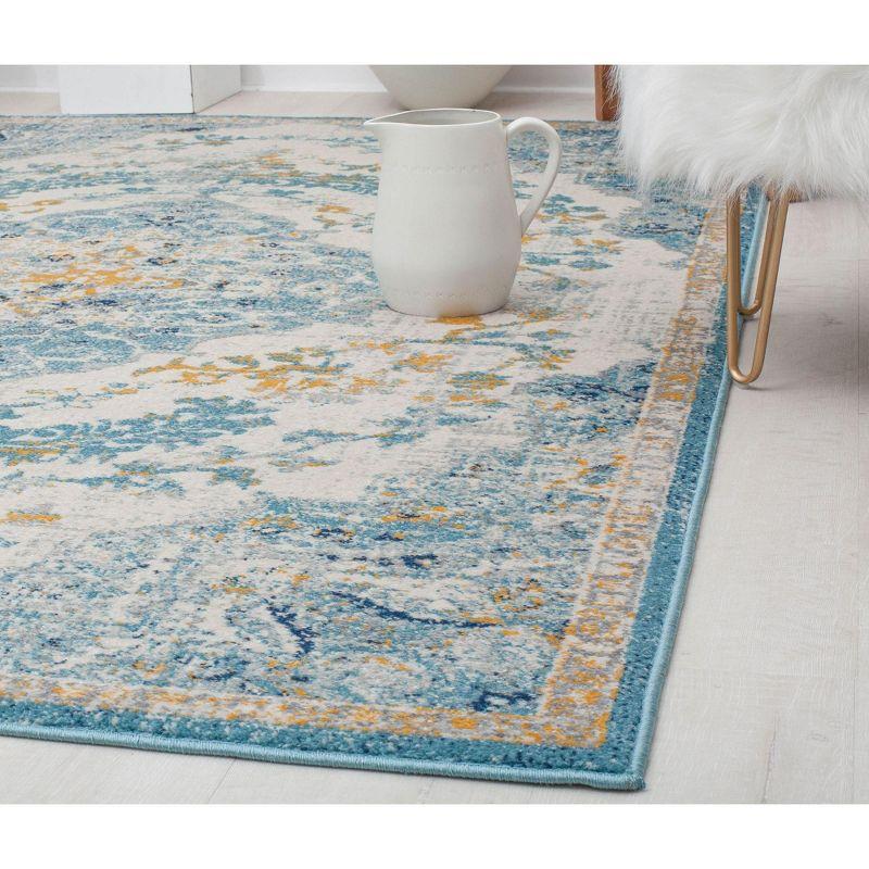 Rugs America Harper HY50C Fresh Chicory Transitional Vintage Ivory Area Rug for Dining Room Rug Neutral Rug Living Room Rug Kitchen, 2'6"x4'
