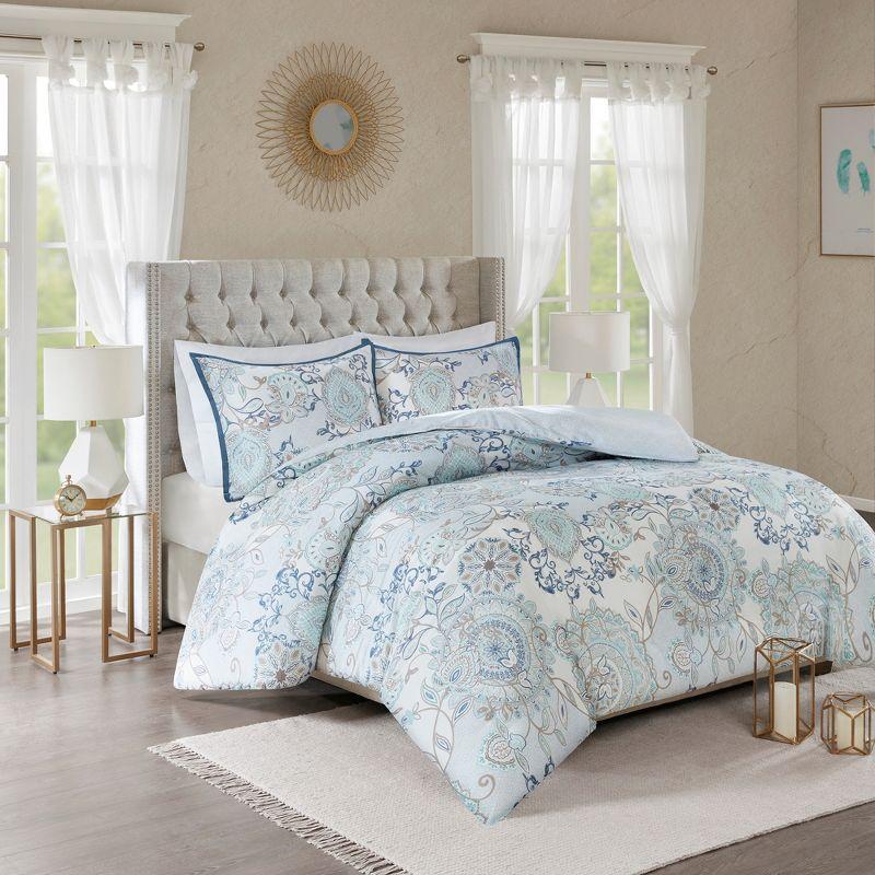 Isla 3 Piece Reversible Cotton Floral Duvet Set