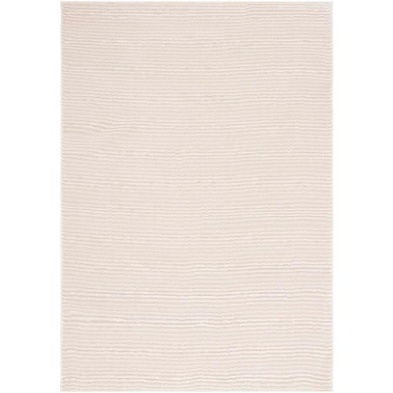 Elegant Ivory Synthetic 2'7" x 5' Hand-Knotted Area Rug