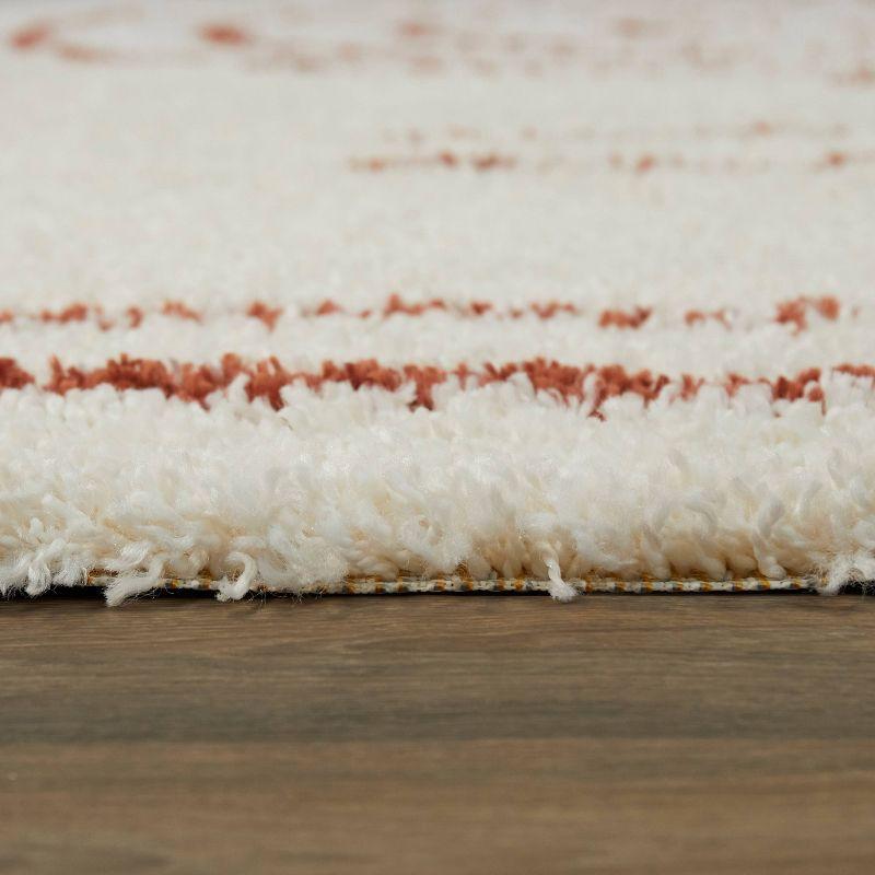Balta Rugs 7'10"x10' Janus GeometricTeen Shag Rug Orange: High Pile, Stain-Resistant, Machine Made, Indoor Use