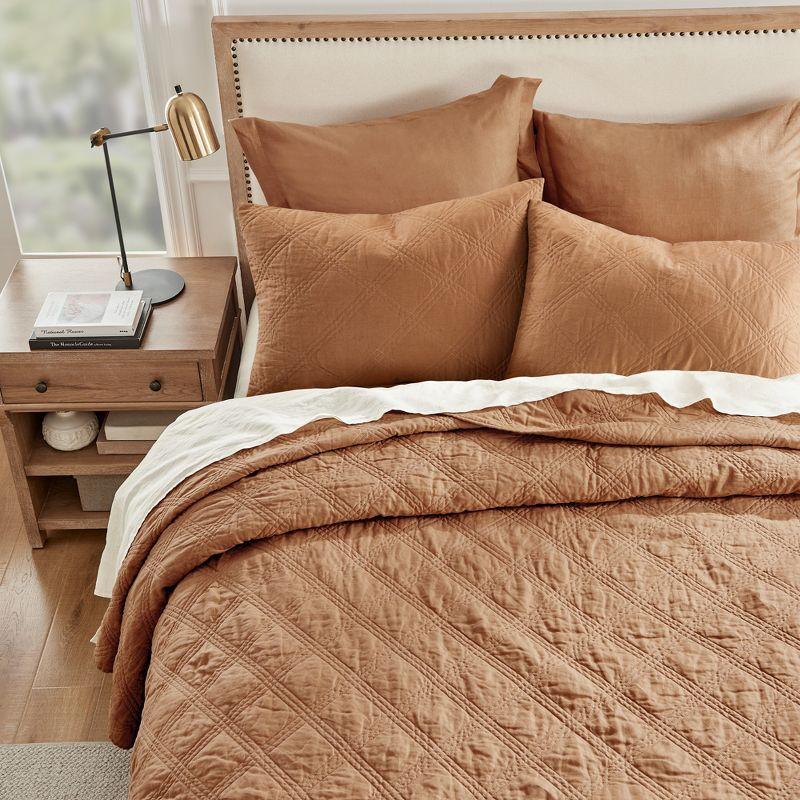 Sandstone Linen Quilted Standard Sham