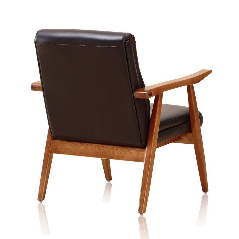 Set of 2 Archduke Faux Leather Accent Chairs Black - Manhattan Comfort: Beechwood Frame, No Assembly Required