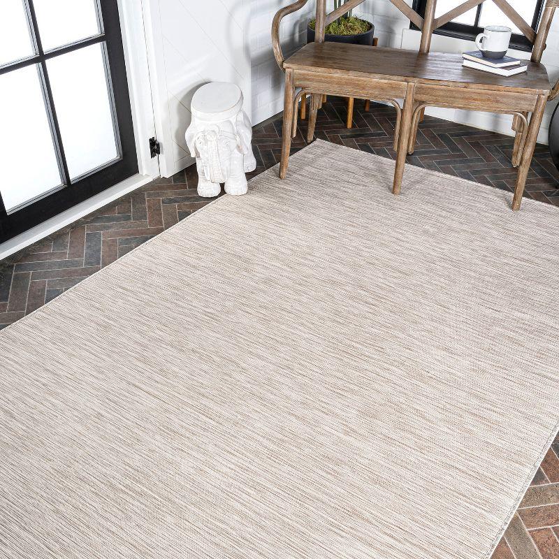 4'x6' Ethan Modern Flatweave Solid  Area Rug, Light Gray - JONATHAN Y