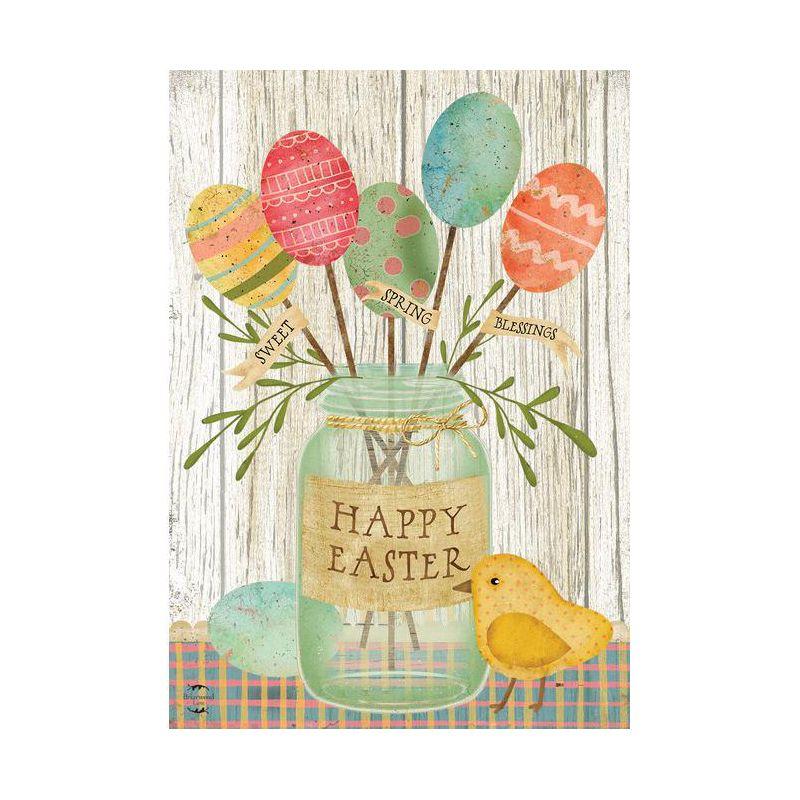 Spring Egg Bouquet Easter House Flag Primitive Chick 28" x 40" Briarwood Lane