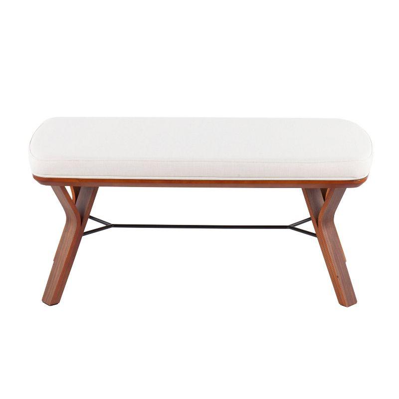 42" Folia Bench Polyester/Wood Walnut/Cream - LumiSource