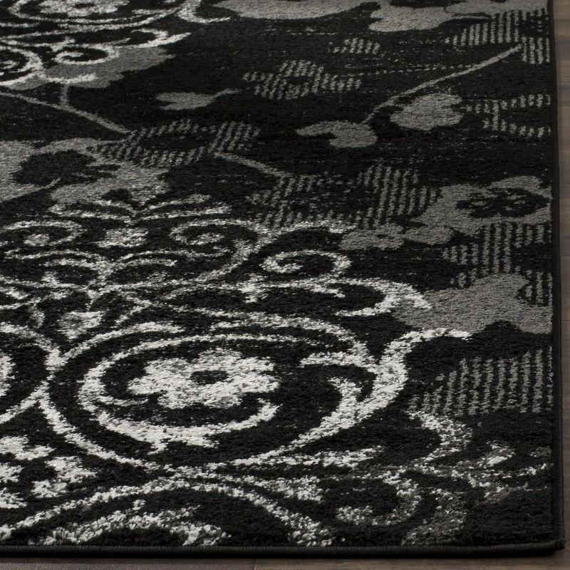 Adirondack ADR114 Machine Made Indoor Area Rug - Black/Silver - 8'x8' - Safavieh