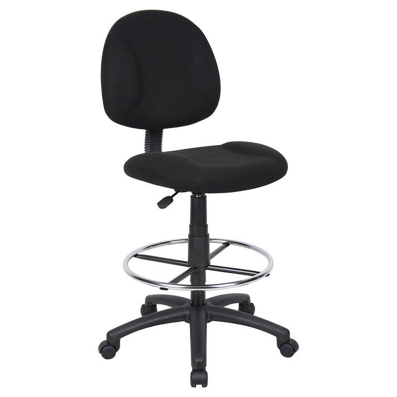 ErgoFlex Black Nylon Adjustable Drafting Swivel Chair with Footring