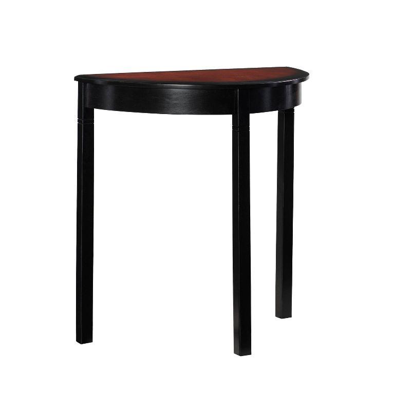 Transitional Black Cherry Demilune Console Table - Compact Elegance