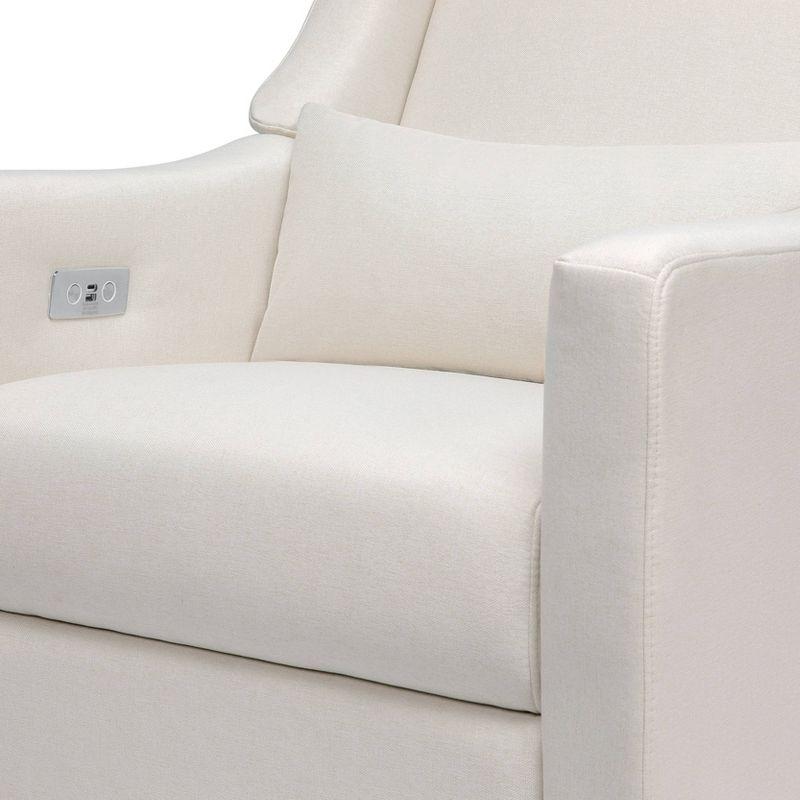 Eco-Weave Cream Performance Swivel Recliner Armchair with USB