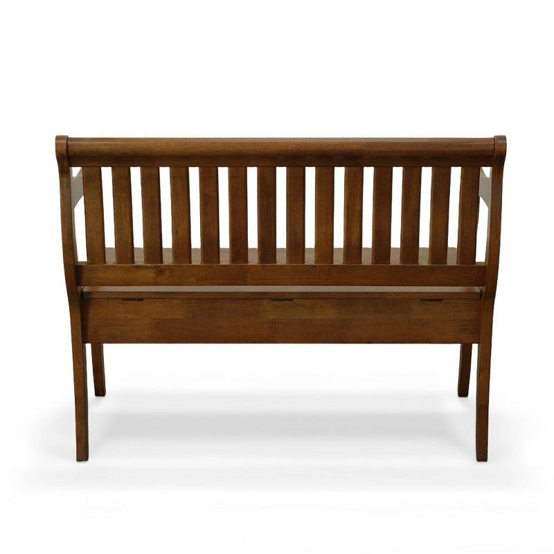 Carolina Living Alcott Storage Bench Elm: Hand-Crafted, Lift Lid, Antique Finish, 2-Person Seating