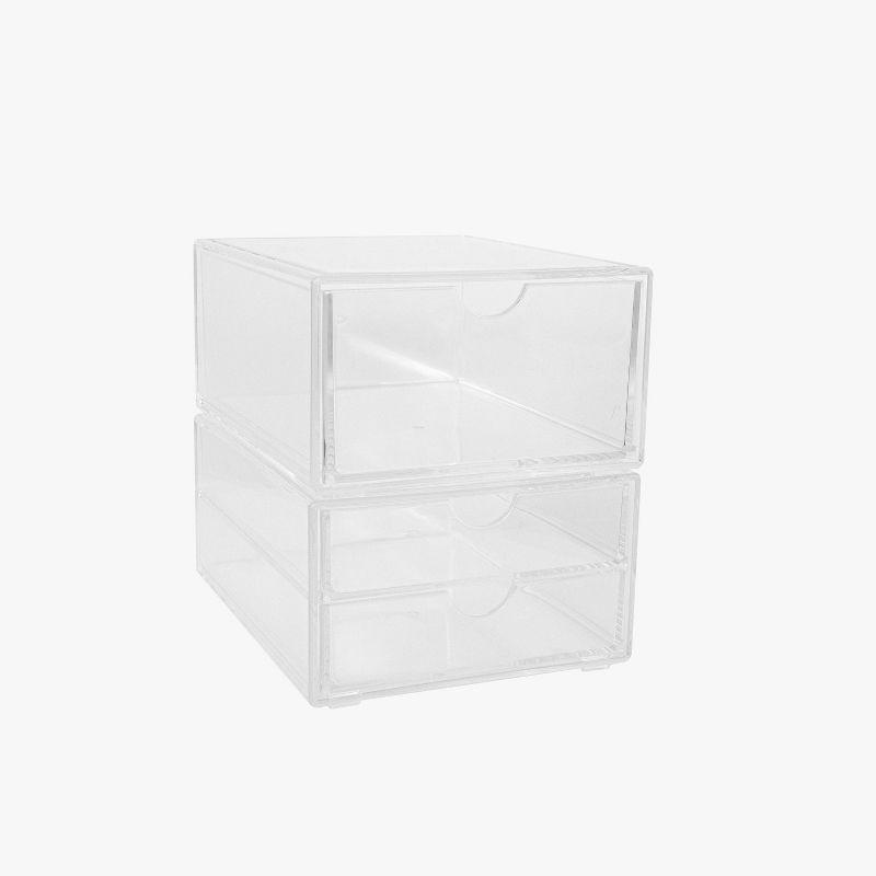 Thomas Martha Stewart Stackable Plastic Office Desktop Organizer Boxes - Single Drawer and 2 Drawers