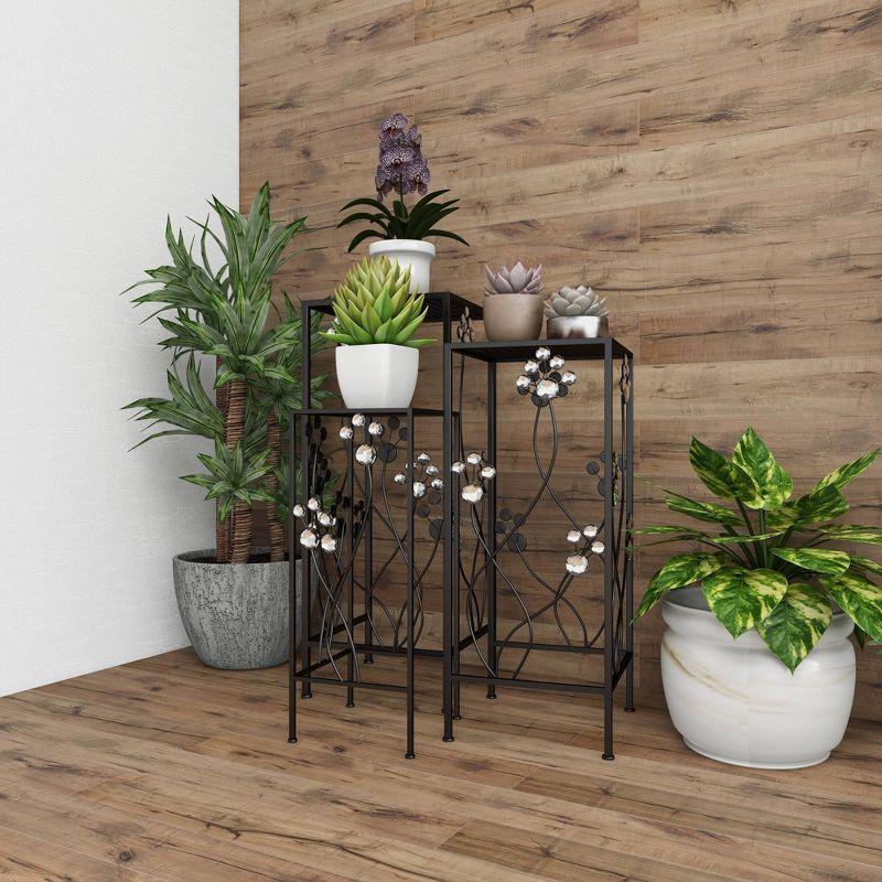 Set of 3 Modern Iron Square Plant Stands - Olivia & May
