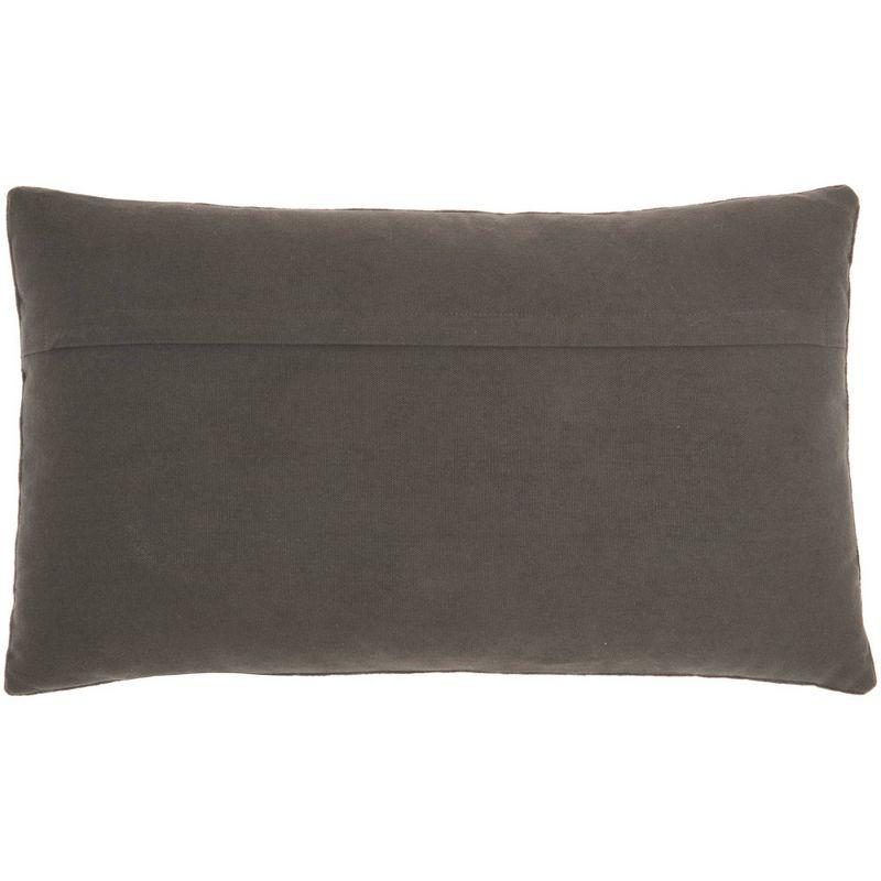 12"x20" Sofia Beaded Flowers Lumbar Throw Pillow Dark Gray - Mina Victory