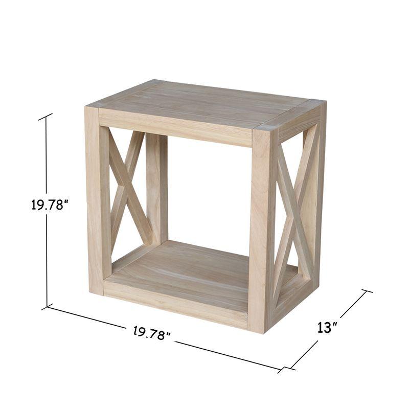 Hampton Traditional Solid Wood Narrow End Table - Unfinished