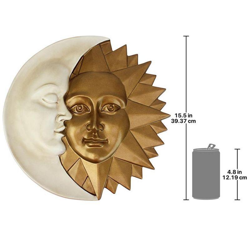 Celestial Harmony Faux Gold and Ivory Sun and Moon Wall Sculpture