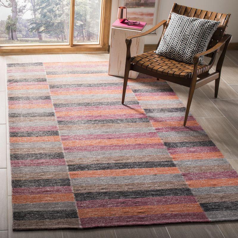 Striped Kilim STK411 Hand Woven Indoor Area Rug - Rust - 5'x8' - Safavieh.