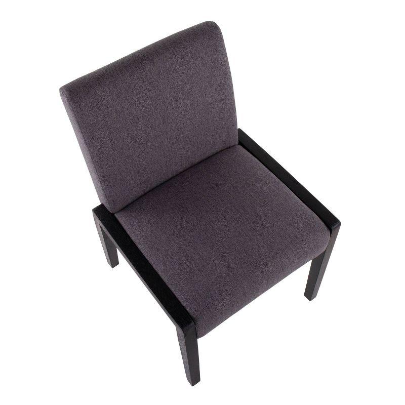 Set of 2 Carmen Dining Chairs Black/Gray - LumiSource: Elegant Upholstered, Wood Frame, Foam-Padded