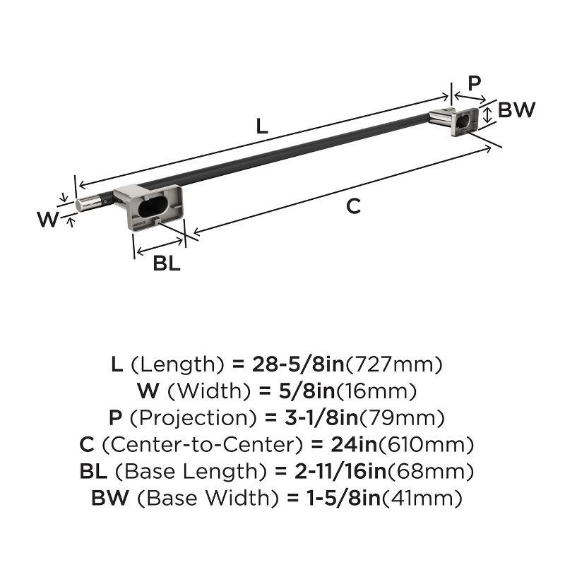 Amerock Esquire Polished Nickel/Black Bronze 24 inch (610mm) Towel Bar