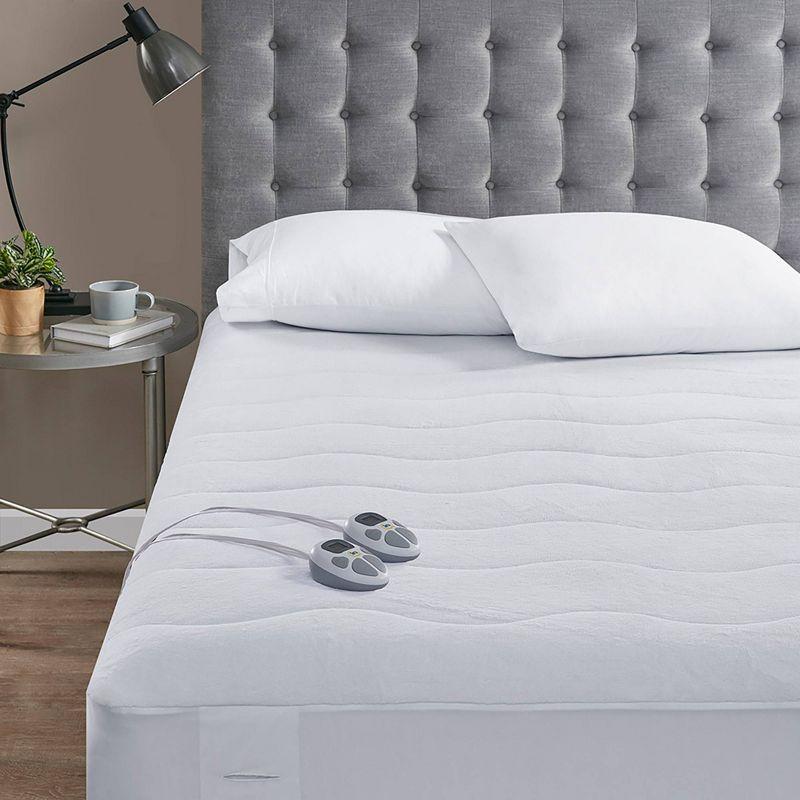 Plush Heated Mattress Pad White - Serta