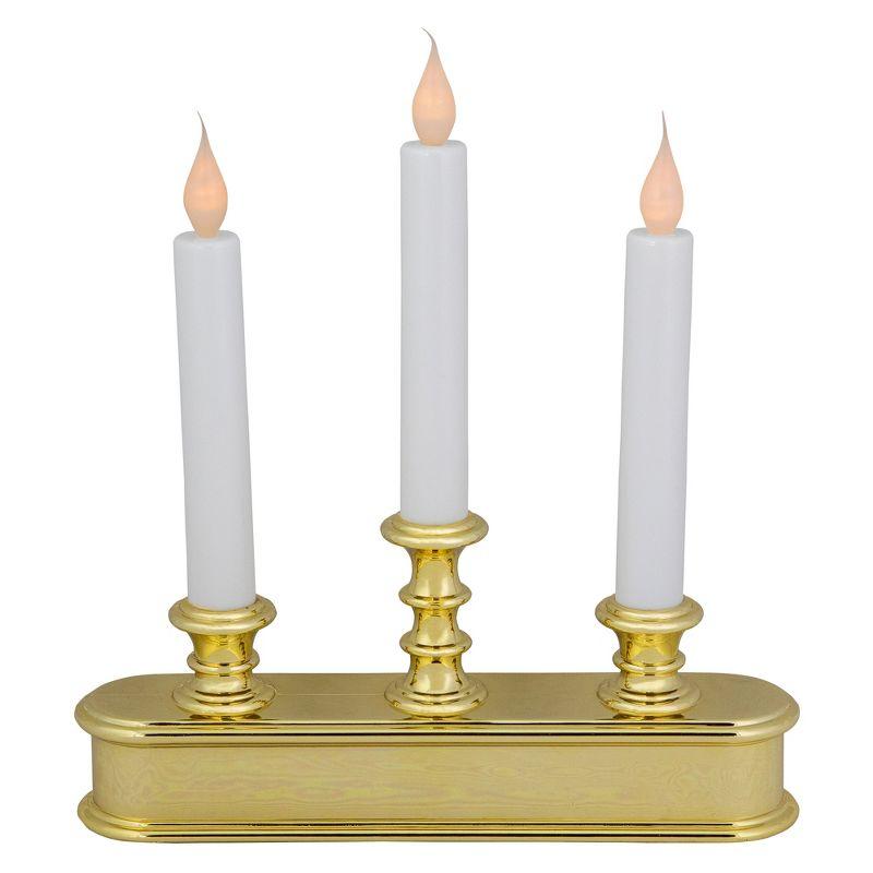 Northlight Seasonal 10" Pre-Lit LED White Lighted 3ct Candolier Christmas Candle Lamp | Wayfair