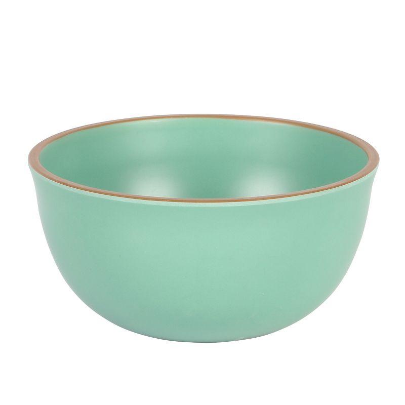 Gibson Home Rockabye 4 Piece 6.1 Inch Melamine Cereal Bowl Set in Matte Green