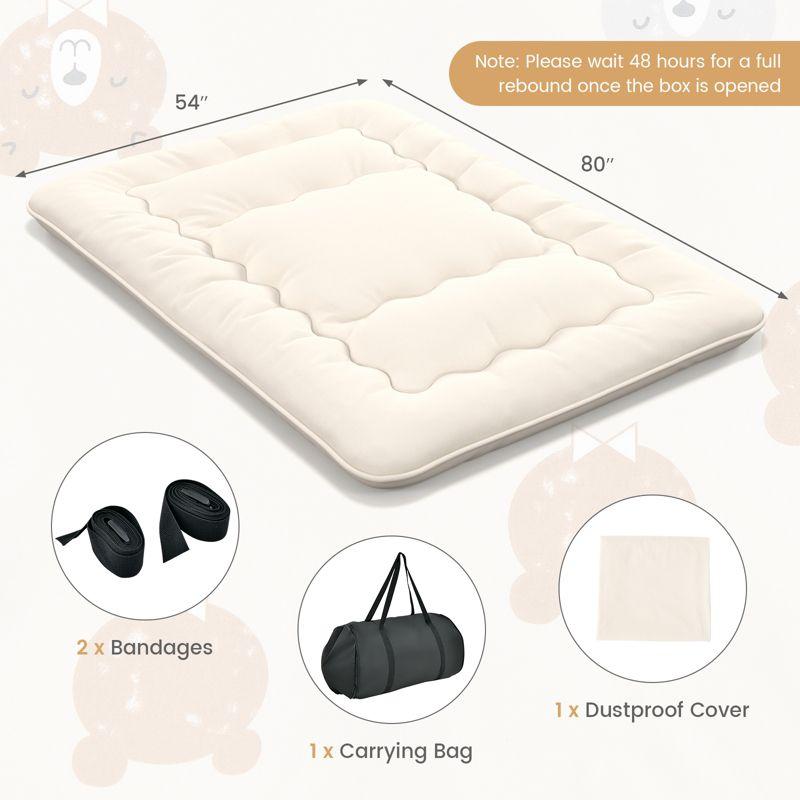 Costway Full/King/Queen/Twin Futon Mattress Japanese Floor Sleeping Pad Washable Cover Carry Bag Beige