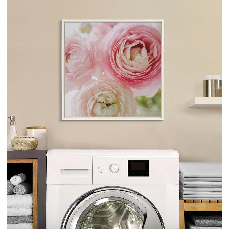 Kate and Laurel Sylvie Pink Dreams Framed Canvas by Kristy Campbell, 22x22, White