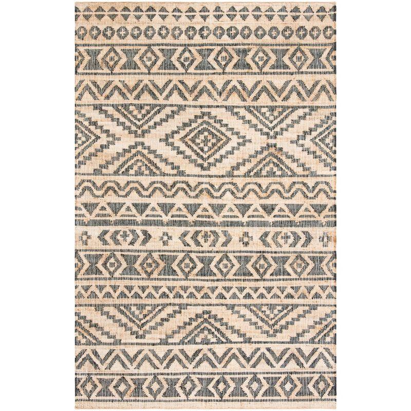 Kilim KLM751 Hand Loomed Area Rug - Natural/Charcoal - 4'x6' - Safavieh