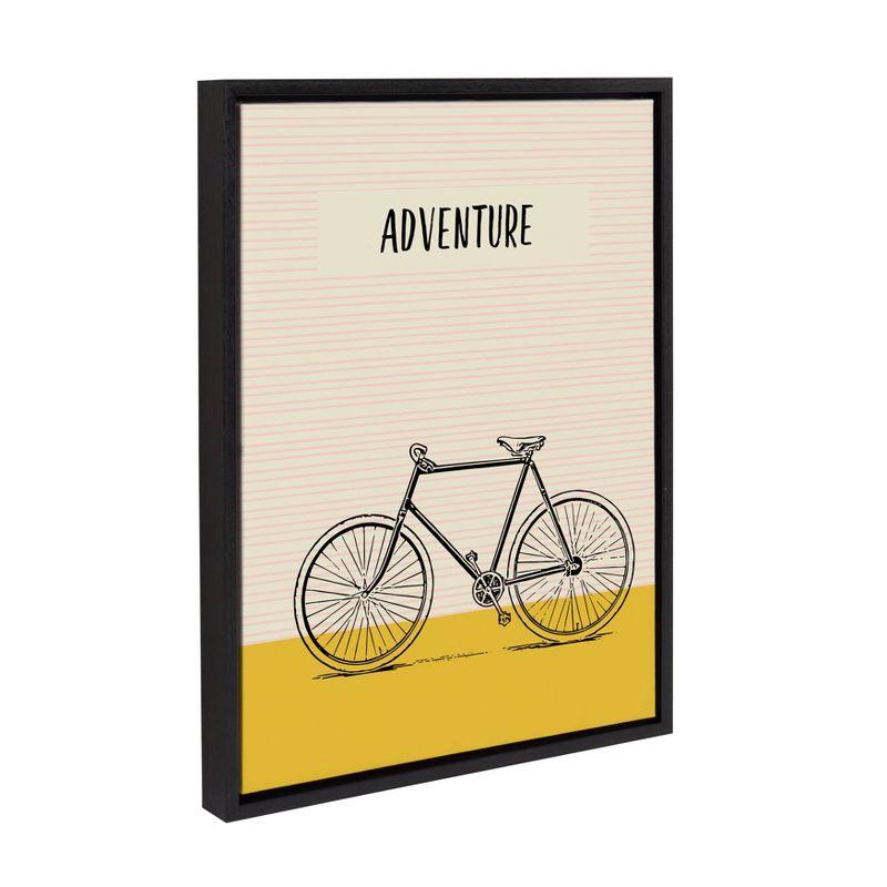 18" x 24" Sylvie Bike Adventure Framed Canvas Wall Art by Apricot and Birch Black - Kate and Laurel