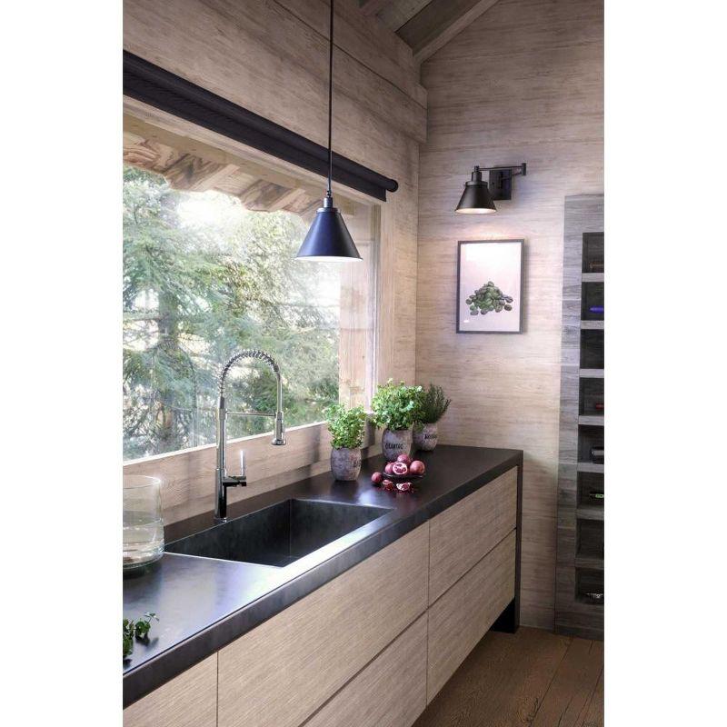 Progress Lighting Hinton 1-Light Pendant, Vintage Brass, Metal Shade