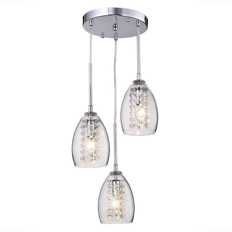 Warehouse Of Tiffany 11 X 11 X 21 Inch Light Silver Ceiling Lights: ETL Listed, Metal & Glass Pendant