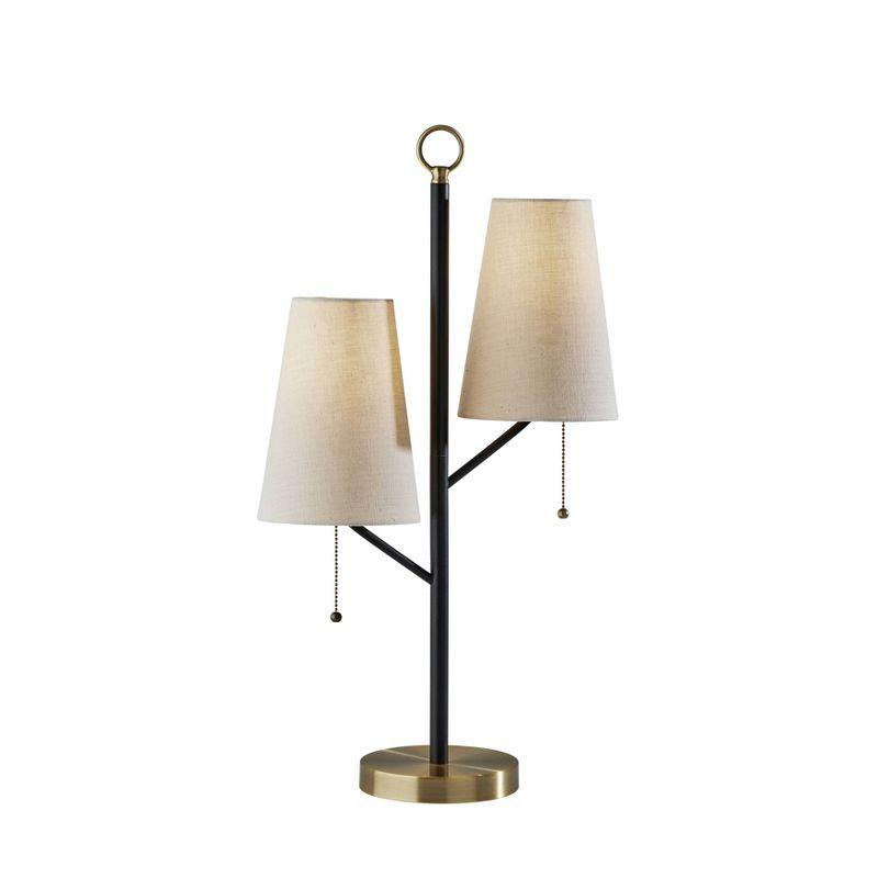 Daniel Table Lamp Black - Adesso: Industrial 27" Pull Chain, 2-Light, ETL Listed