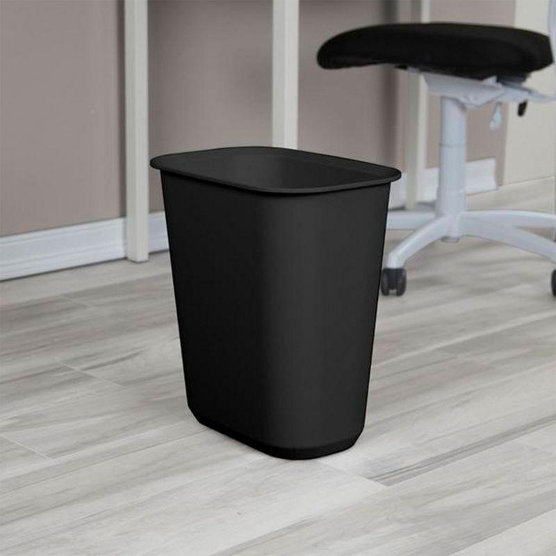 Sterilite Rectangular Wastebasket Open Top Trash Bin, 6 Pack