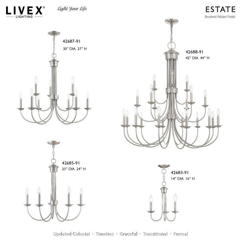 Livex Lighting Estate 5 - Light Chandelier in  Brushed Nickel
