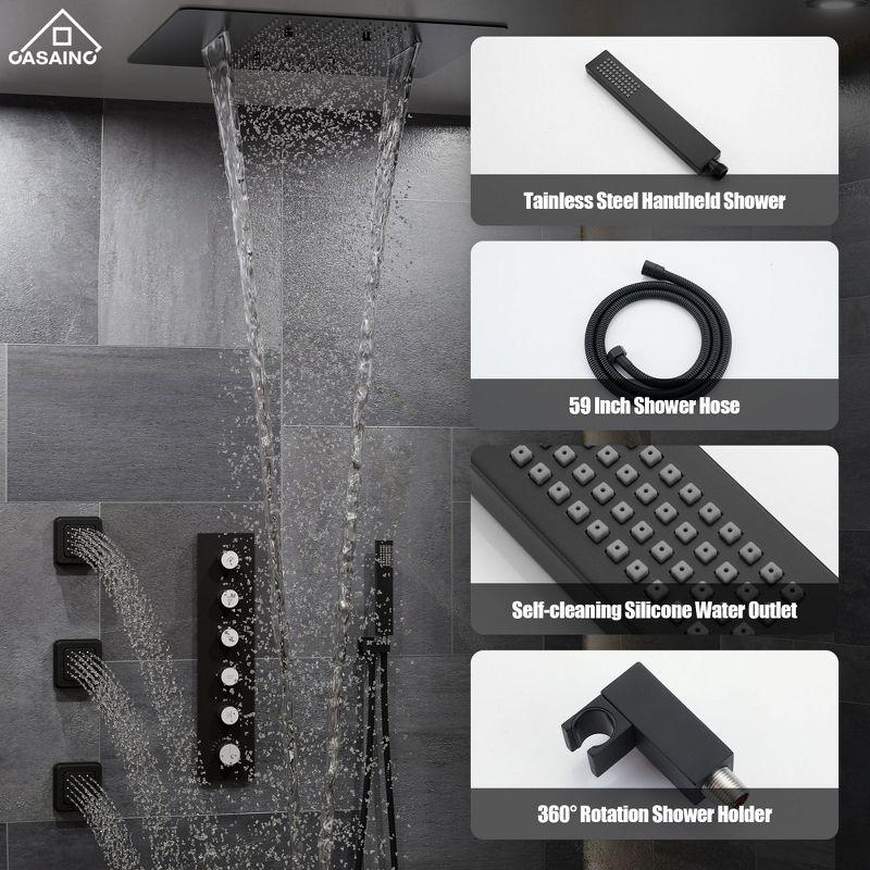 CASAINC Luxury Concealed Large Overhead Spray Multifunctional Shower