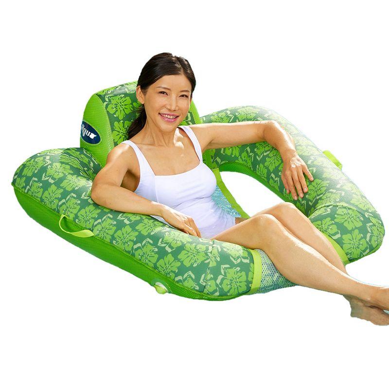 Aqua Leisure Zero Gravity Inflatable Swimming Pool Lounge Chair Float, Green