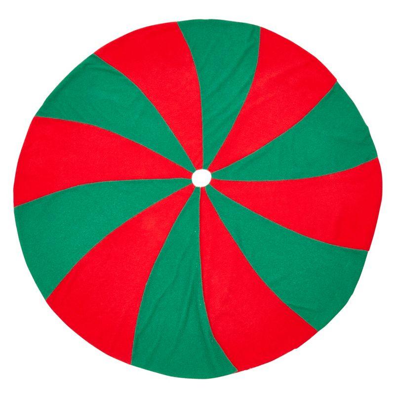 Festive Red and Green Candy Cane Tree Skirt