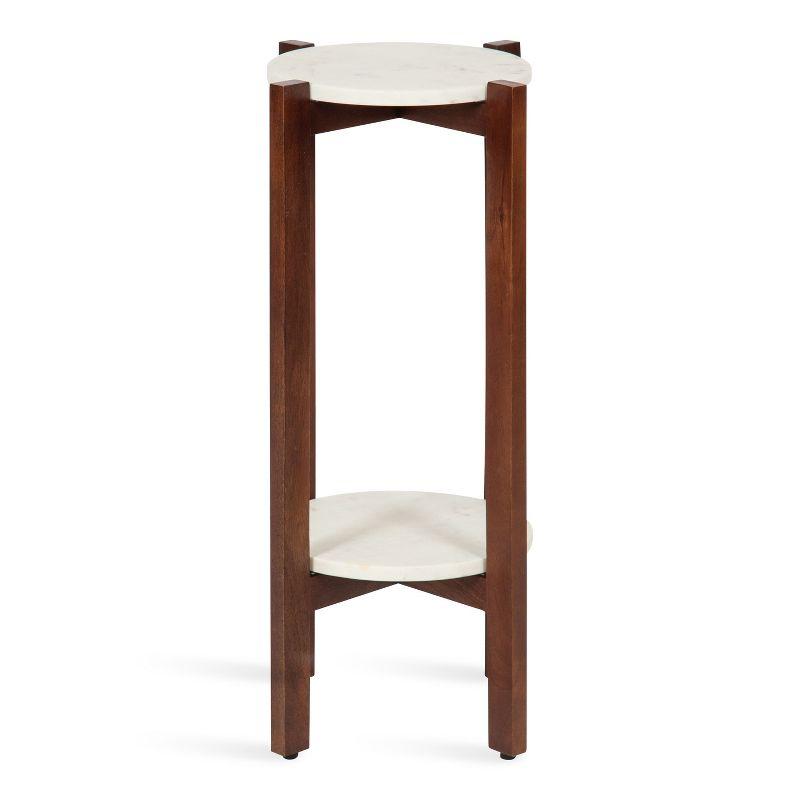 Kate and Laurel Moxley Square Wood Tea Table, 12x12x24, Walnut Brown