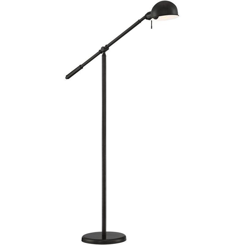 360 Lighting Dawson Traditional Pharmacy Floor Lamp 55" Tall Dark Bronze Metal Adjustable Boom Arm Dome Head for Living Room Reading Bedroom