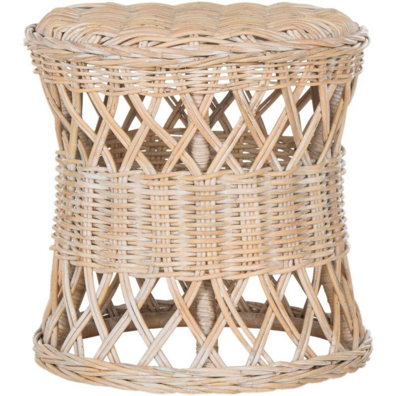 Tropical Breeze 20" Natural Kubu Rattan Round Accent Table