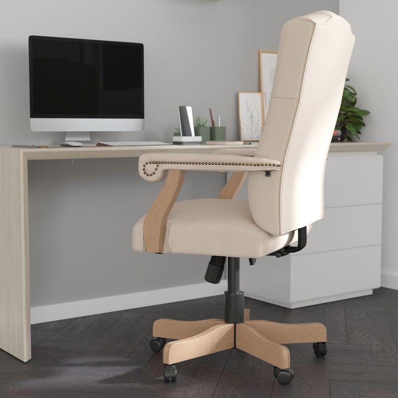 Merrick Lane High Back Tufted Home Office Chair With Height Adjustment And 360° Swivel