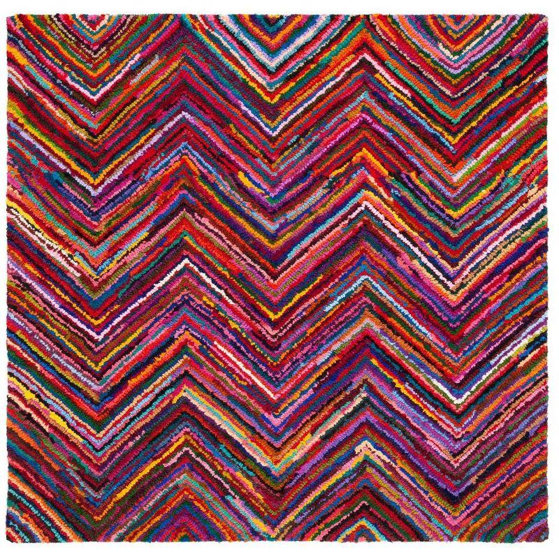 Nantucket NAN141 Hand Tufted Indoor Area Rug - Pink/Multi - 6'x6' - Safavieh.