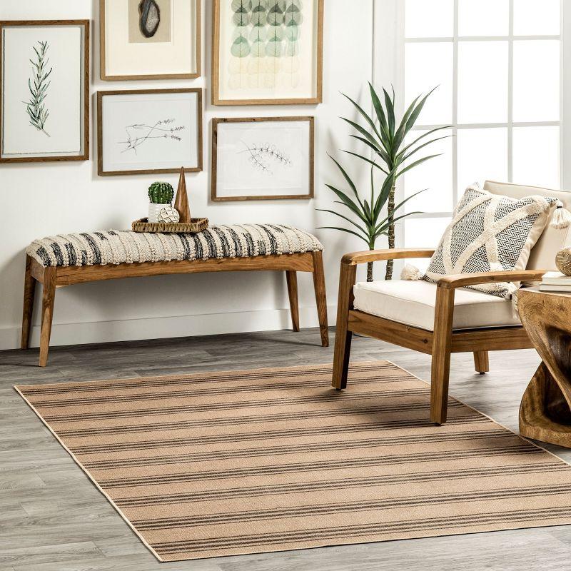 Bungalow Rose Hassell Lavina Striped Easy 100% recycled polyester Machine Washable Area Rug