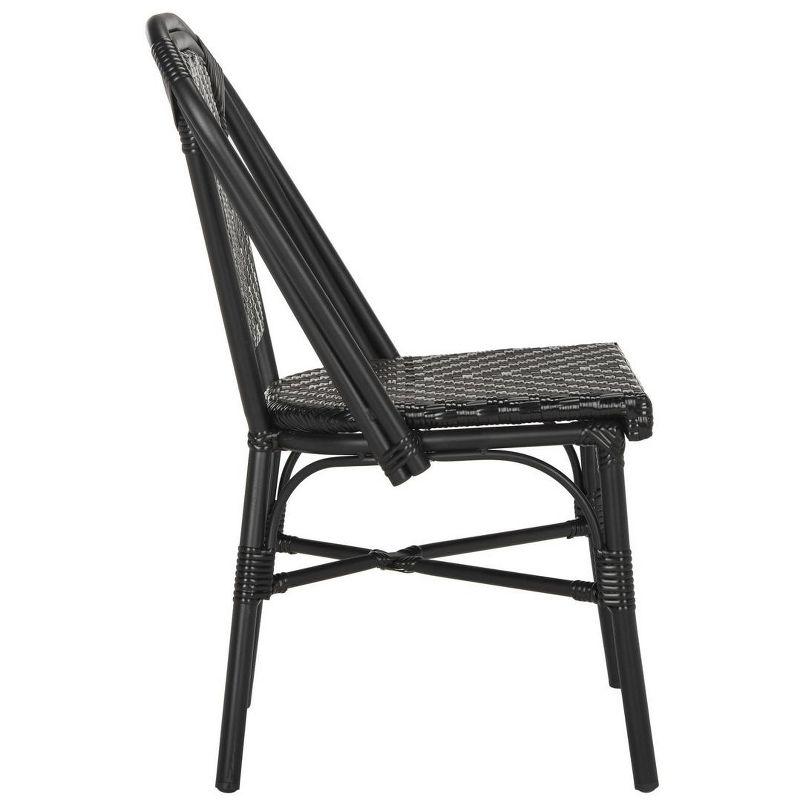 Daria Black Wicker Transitional Side Chair Set