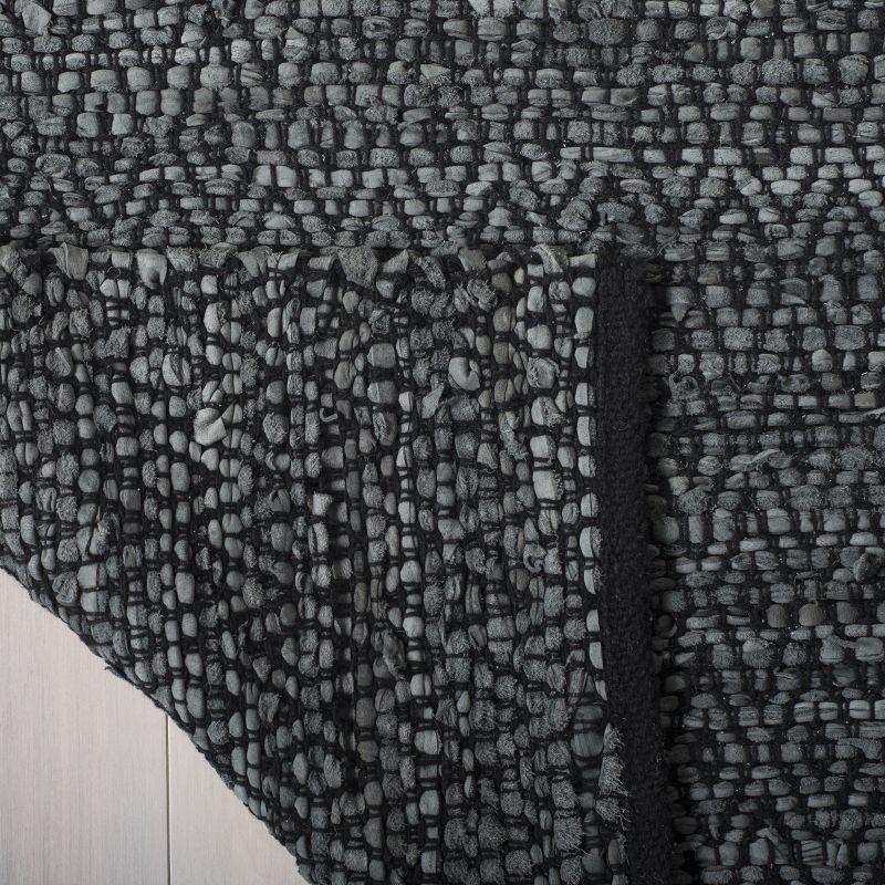 Vintage Leather VTL388 Hand Woven Indoor Accent Rug - Light Grey/Charcoal - 3'x5' - Safavieh