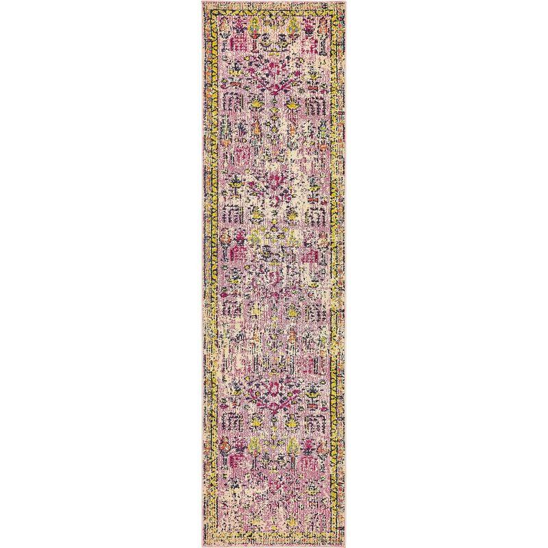 Unique Loom Monterey Collection Area Rug - Adobe (2' 7" x 10' Runner Pink/Blue)