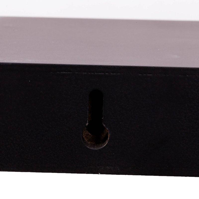 Kiera Grace (Set of 3) 12",16" and 24" Floating Shelves Black: MDF Wall Mount, Traditional Decor, Includes Hardware