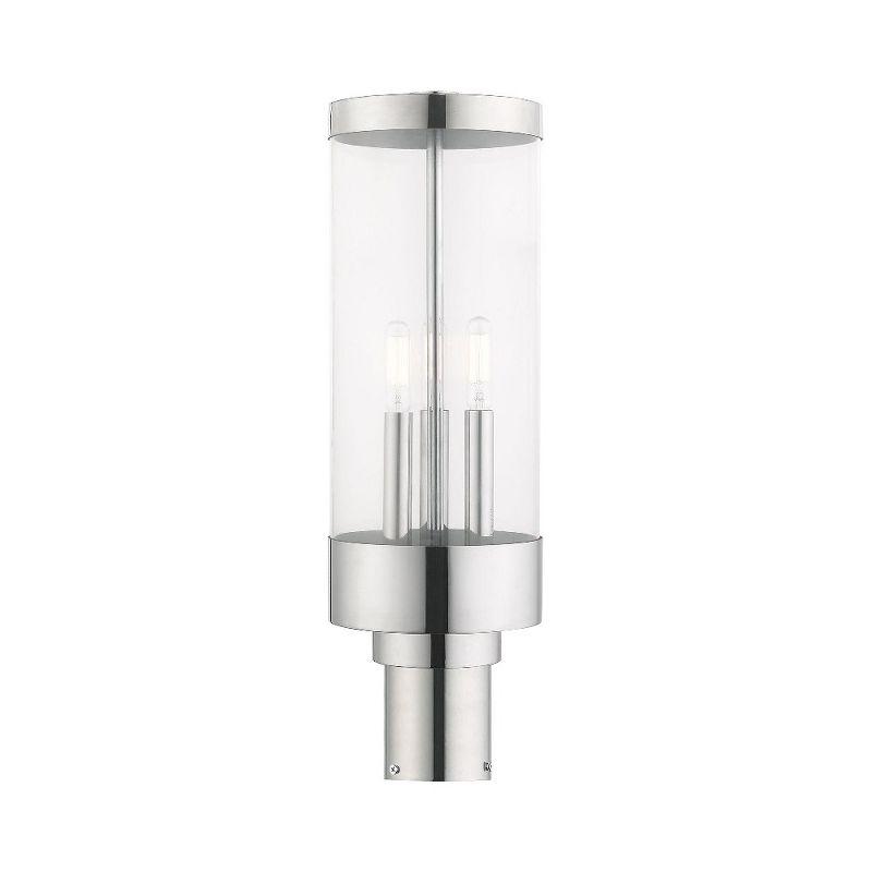 Hillcrest Elegance 3-Light Polished Chrome Outdoor Post Lantern